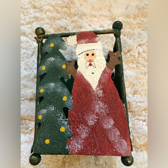 Christmas Santa candle holder ornament display - Picture 2 of 7